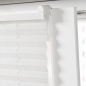 Preview: Easy-Shadow Klemmfix Plissee Faltstore in der Farbe weiß / Breite 70 cm x Höhe 210 cm / 70x210 cm/ 70 x 210 cm inkl. 4 Stück Klemmträger / Klemmhalter Montage ohne bohren / Easy&Fix montiert / Maßanfertigung