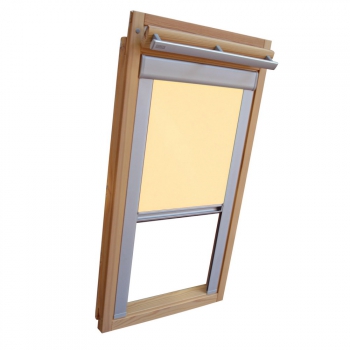 Easy-Shadow Hochwertiges Verdunkelungsrollo Rollo mit Seitenschienen für Velux DKL/DKU-EP GGU,GPU,GHU,GTU UK08 hellgelb-creme // Maßanfertigung