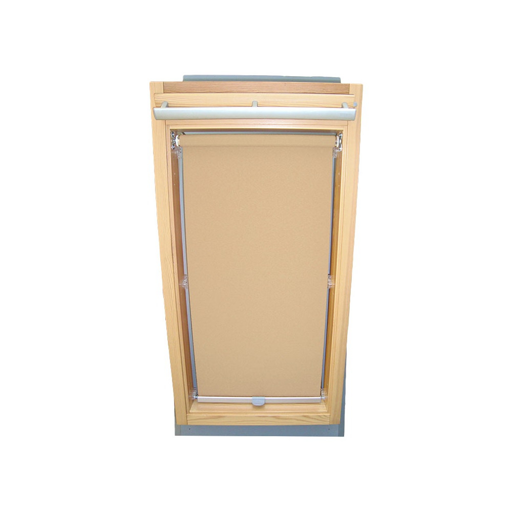 Easy-Shadow Dachfenster Sichtschutzrollo Basis Rollo für Typ Roto WDF 310, 315, 320 H Größe 7/12 - in der Farbe beige-karamell